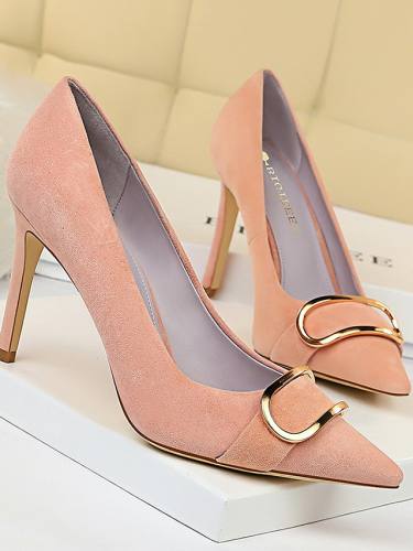 Women'S Heels Stiletto Heel Pointed Toe Sexy Party & Evening Walking Shoes Nubuck Solid Colored Red Pink