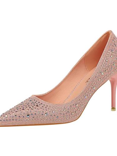 Women'S Heels Stiletto Heel Pointed Toe Casual Daily Walking Shoes Pu White Black Pink / 2-3