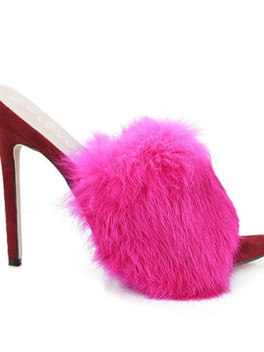 Women'S Heels Stiletto Heel Pointed Toe Basic Daily Walking Shoes Pu Solid Colored / Red Yellow
