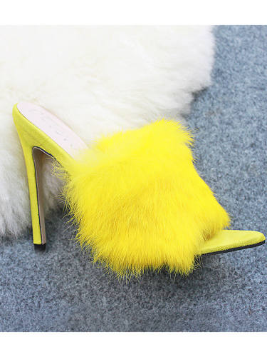 Women'S Heels Stiletto Heel Pointed Toe Basic Daily Walking Shoes Pu Solid Colored / Red Yellow