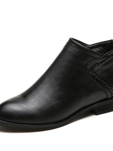 Women'S Boots Block Heel Round Toe Booties Ankle Boots Basic Casual Daily Walking Shoes Faux Leather Solid Colored Brown / Booties / Ankle Boots