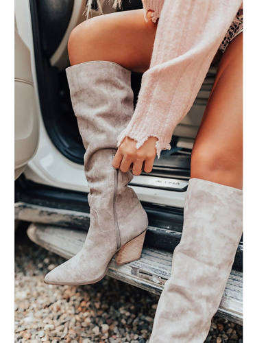 Women'S Boots Cowboy Western Boots Chunky Heel Pointed Toe Knee High Boots Punk & Gothic British Preppy Daily Party & Evening Walking Shoes Faux Leather Buckle Solid Colored