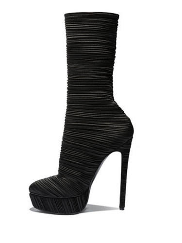 Women'S Boots Stiletto Heel Boots Stiletto Heel Round Toe Mid Calf Boots Basic Casual Daily Walking Shoes Mesh Plaid / Check / Mid-Calf Boots