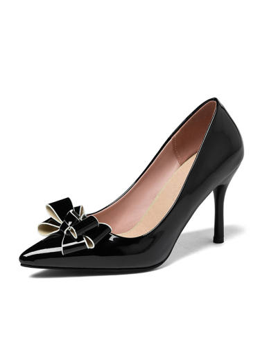 Women'S Wedding Shoes Stiletto Heel Pointed Toe Wedding Pumps Business Sexy Wedding Party & Evening Pu Bowknot Solid Colored