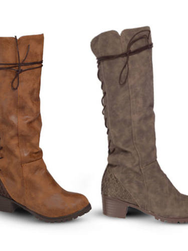Women'S Boots Riding Boots Low Heel Round Toe Knee High Boots Vintage British Daily Pu Lace-Up Solid Colored Gray / Mid-Calf Boots
