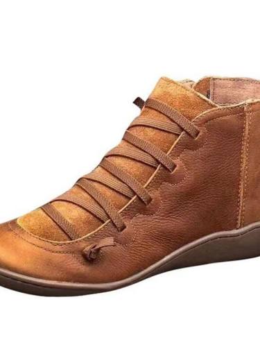 Women'S Boots Comfort Shoes Cowboy Western Boots Flat Heel Round Toe Booties Ankle Boots Daily Pu Red Blue Green / Booties / Ankle Boots