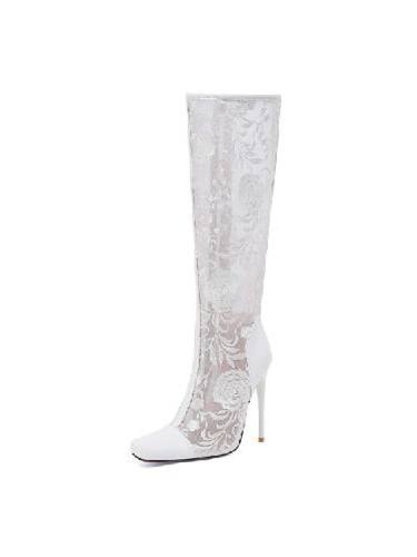 Women'S Boots Stiletto Heel Square Toe Daily Pu Synthetics