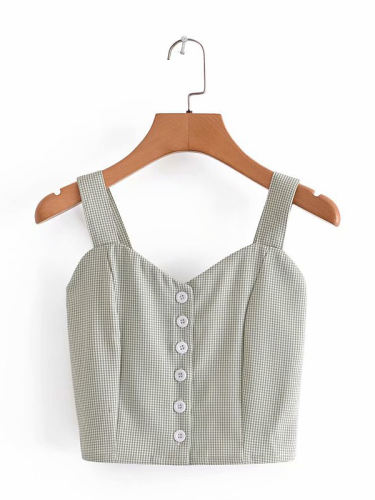 Fresh Sweet Single-Breasted Women Cami Tops