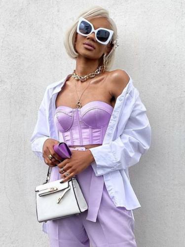 Fashion Strapless Solid Tank Tops For Women