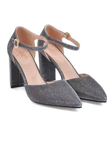 Women'S Wedding Shoes Chunky Heel Pointed Toe Wedding Pumps Wedding Daily Pu Synthetics