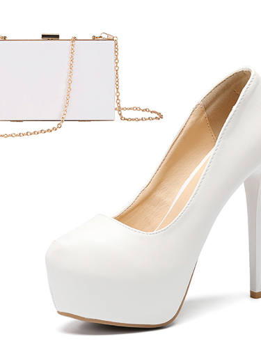 Women'S Heels Platform Round Toe Vintage Sexy Roman Shoes Party & Evening Office & Career Pu Rivet Solid Colored Color Block