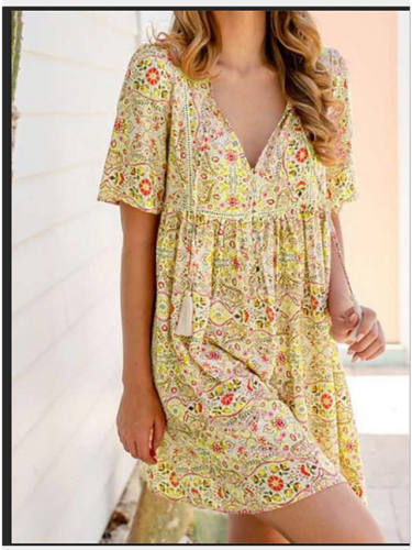 Women'S Shirt Dress Knee Length Dress Purple Yellow Blushing Pink Wine Green Light Green Light Blue Short Sleeve Print Summer V Neck Hot Casual Mumu
