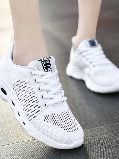 Women'S Flats Flat Heel Round Toe Sporty Daily Outdoor Running Shoes Walking Shoes Mesh Solid Colored White Black Orange