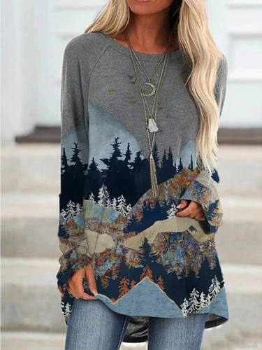 Women'S T Shirt Dress Tee Dress Short Mini Dress White Blue Blushing Pink Dusty Blue Light Gray Dark Gray Light Green Navy Blue Rainbow Gray Long Sleeve Color Block Print Fall Round Neck Casual
