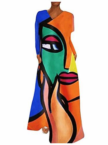 Women'S Shirt Dress Abstract Human Face (Color) Abstract Human Face (Orange) Abstract Human Face (Pink) Abstract Human Face (Purple) Abstract Human Face (Green) Abstract Human Face (Blue) Short Sleeve