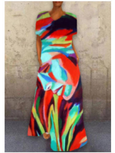 Women'S Shirt Dress Abstract Human Face (Color) Abstract Human Face (Orange) Abstract Human Face (Pink) Abstract Human Face (Purple) Abstract Human Face (Green) Abstract Human Face (Blue) Short Sleeve
