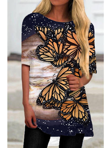 Women'S Shift Dress Short Mini Dress Black Gray Half Sleeve Print Animal Print Fall Spring Round Neck Casual