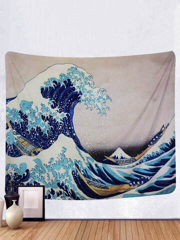 Tapestry Wall Hanging Big Wave Kanagawa Tapestry Art Natural Home Decoration Living Room Bedroom Dormitory Decoration