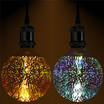 3D Fireworks E27 G125 LED Retro Edison Decor Glass Bulb Light Lamp AC85-265V Cafe Home Decor