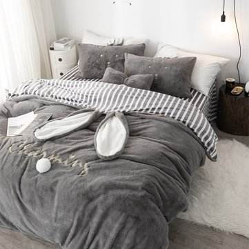 3/4Pcs Chenille Crystal Velvety Bedding Set Full Queen King Quilt Cover Bed Sheet Pillowcase