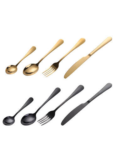 4 Pcs/Set Dinnerware Set Kitchen Food Tableware Colorful Western Steak Fork Spoon