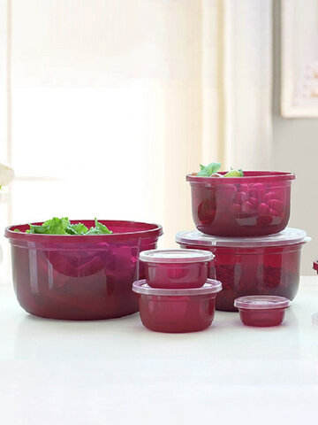 5Pcs/Set Plastic Refrigerator Fresh Food Storage Boxes Sealed Boxes Crisper Kitchen