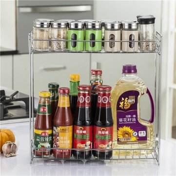 Stainless Steel Kitchen Racks Spice Rack Seasoning Kitchen Condiment Bottle Rack Shelf Storage Rack