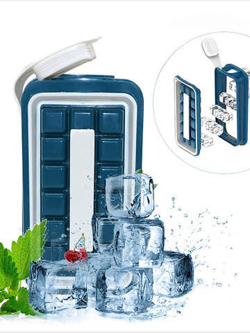 36 Grid Folding Ice Tray Making Mold Insulated Storage Box Silicone Cube Maker Portable Ice Cream Tools Kitchen Gadgets
