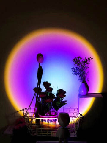 Robot Sunset Lamp Rainbow Projection Lamp Night Light Bedside Projector Atmosphere Led Light USB Wall Light Decoration Modern Table Lamps Bedroom Desk Lamp