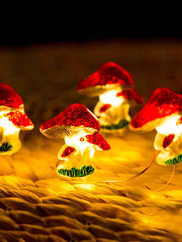 3 Meters 30 Lights Mushroom Shape Lamp LED 3D Light Battery Decor String Lights