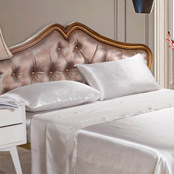 Silk Like Soft Fitted Sheets Sets Satin Us Twin/Queen /King Full Sizes Solid Color Bedding 4pcs/Set Bedspread Bed Linens Set