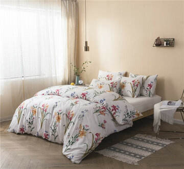Urban Habit Quilt Three-Piece Brushed Printing Kit Duvet Cover Bedding Set
