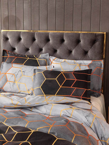2/3Pcs Geometric Bedding Set White Black Golden Duvet Cover Sets Polyester Bed Cover Pillowcase Queen King Size