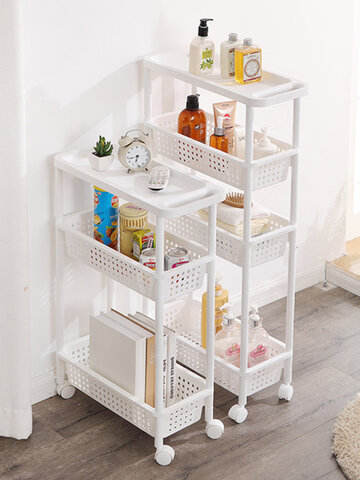 Kitchen Bathroom Multi-layer Racks Quilted Storage Rack Living Room Hollow Slitting Rack