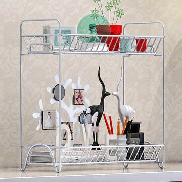 2-tier Storage Rack Kitchen Bathroom Seasoning Spice Jars Bottle Shelf Holder