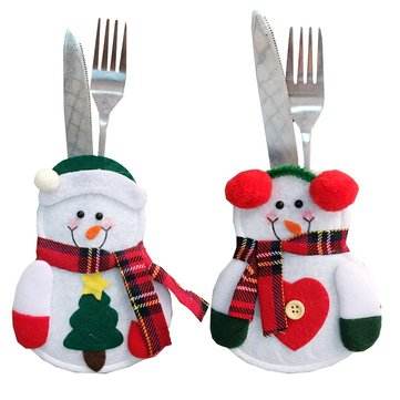 Christmas Tableware Knife Fork Holders Santa Clothes Style Fork Bags Cover Suit