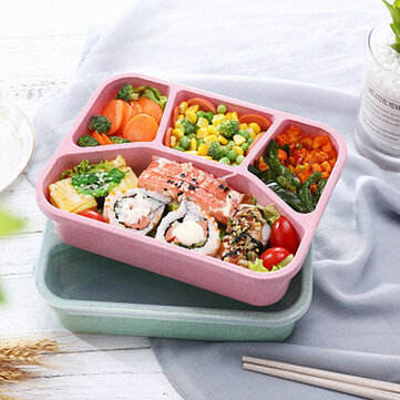 Microwavable Healthy Bento Box Lunch Box With Compartments BPA Free Wheat Straw Food Storage