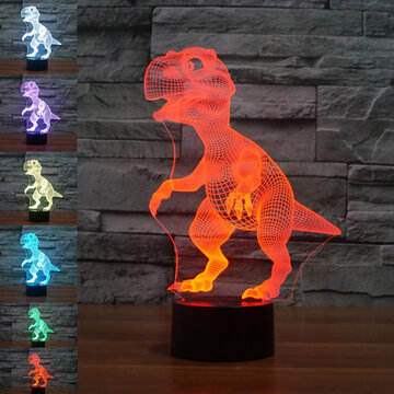 Dinosaur Colorful 3D LED Lights USB Battery Touch Control Night Light Gift Home Decor