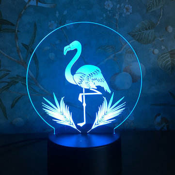 Flamingo 3D LED Night Lights USB Powered Bedside Lamp Gift Home Decor