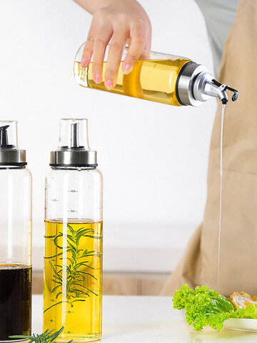 Portable Oil Dispenser Seasoning Bottles Dispenser With Scale Sauce Bottle Glass Storage Bottles