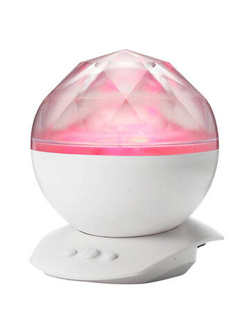 DecBest 8 Modes Diamond Aurora Projector USB Powered Music Player LED Night Light Bedside Lamp