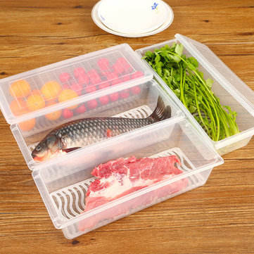 Refrigerator Fridge Freezer Fresh Food Storage Box Organizer Sealed Fish Crisper Case