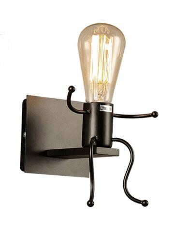 Vintage Industrial Splink Wall Light Light Robot Wall Lamp with E27 Lampholder Home Bars Restaurants