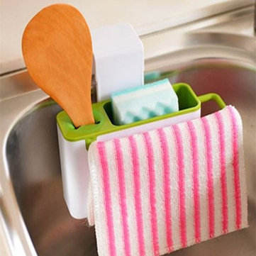 Kitchen Sink Mounted Dishcloth Storage Rack Cleaning Sponge Storage Colander