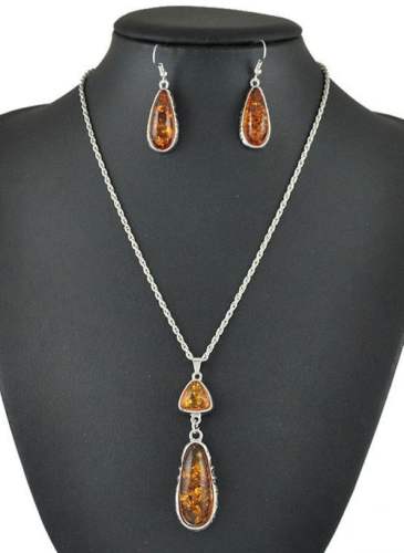 Gemstone Necklace Earring Jewelry Sets