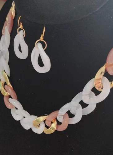 No Stone Necklace Earring Jewelry Sets