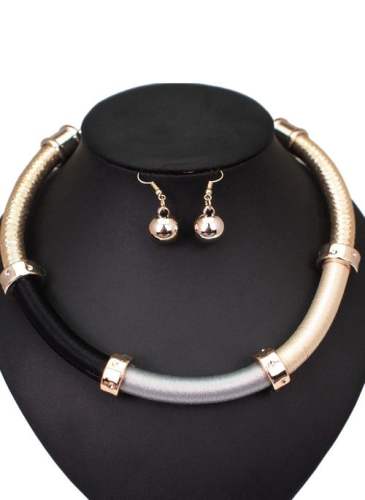Ball No Stone Necklace Earring Jewelry Sets