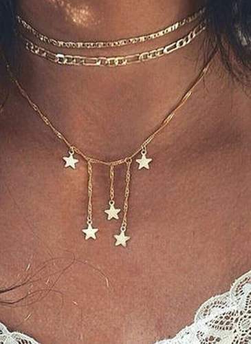 Casual Star No Stone Pendant Necklaces