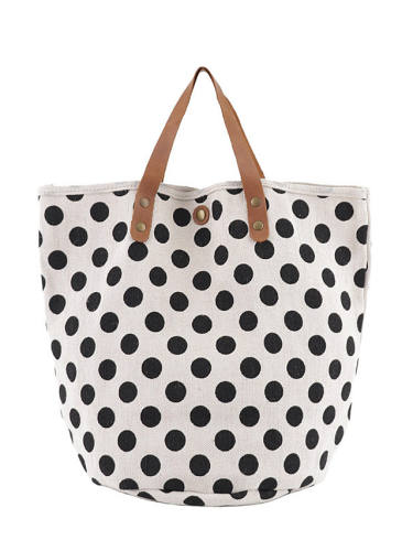 Women'S Bags Canvas Top Handle Bag Shopper Bag Polka Dot Daily Going Out 2021 Canvas Bag Handbags Black Blue