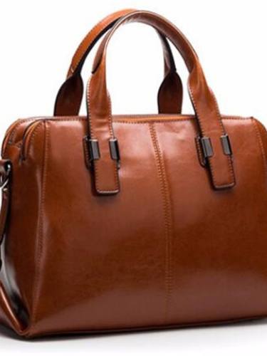 Women'S Bags Cowhide Satchel Top Handle Bag Zipper Solid Color Daily Date Handbags Wine Black Blushing Pink Light Gray